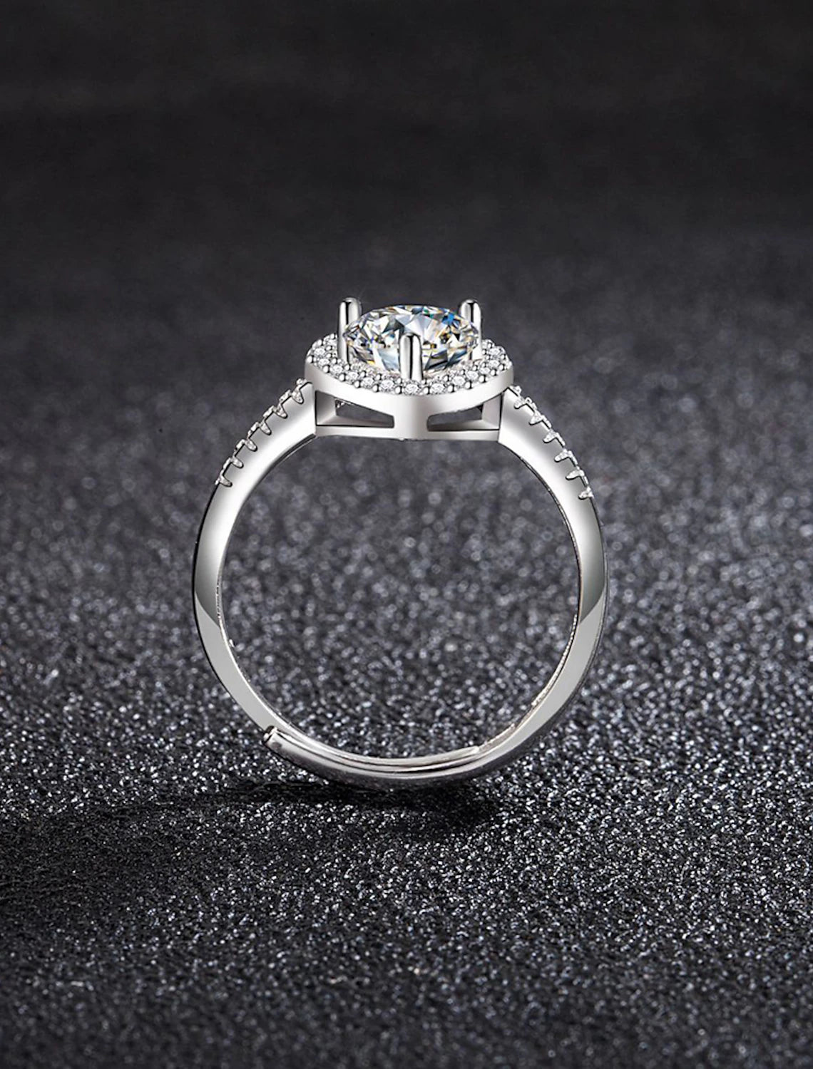 Aimishang Ring Wedding Geometrical Silver Rhinestone S925 Sterling Stylish Simple Luxury 1PC / Women's / Open Ring / One Earring / Adjustable Ring