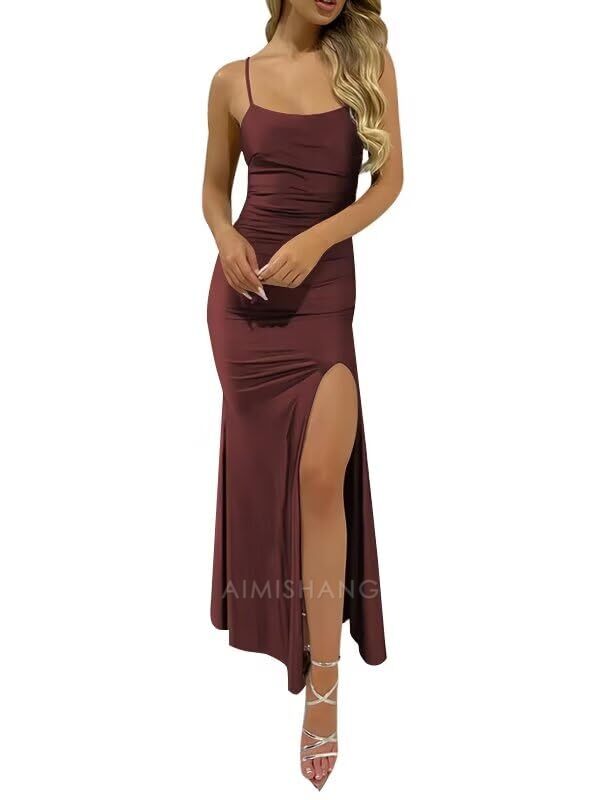 Aimishang Elegant Sheath Evening Dresses Long Prom Dresses Simple Party Dress With Slit