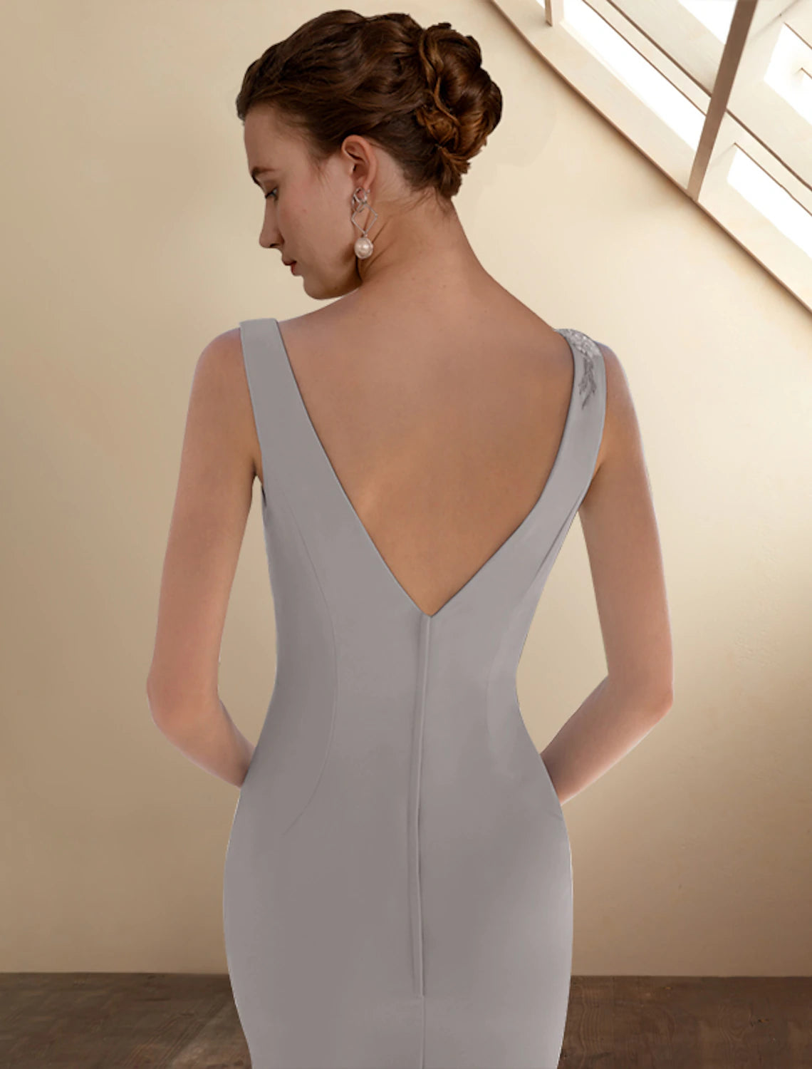 Aimishang Mermaid / Trumpet Mother of the Bride Dress Elegant Jewel Neck Sweep / Brush Train Chiffon Sleeveless Short Jacket Dresses with Appliques