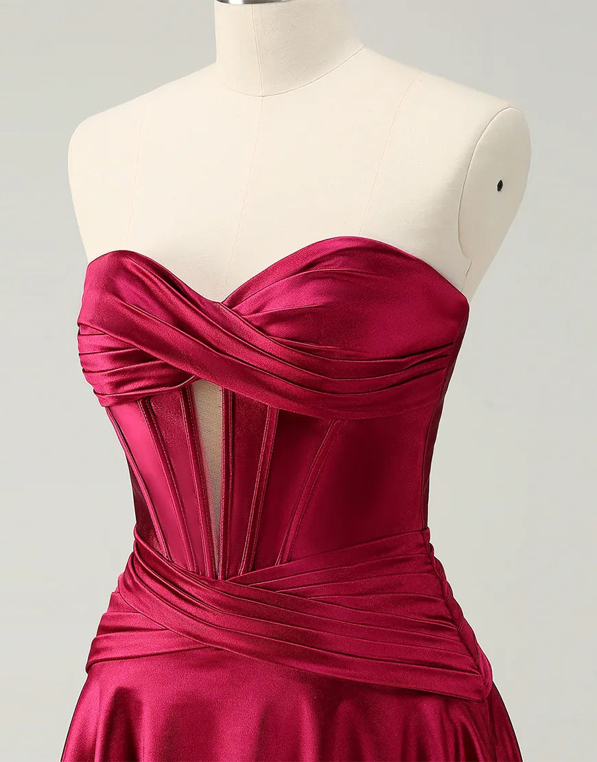 Aimishang Homecoming Dress A-Line Strapless Satin