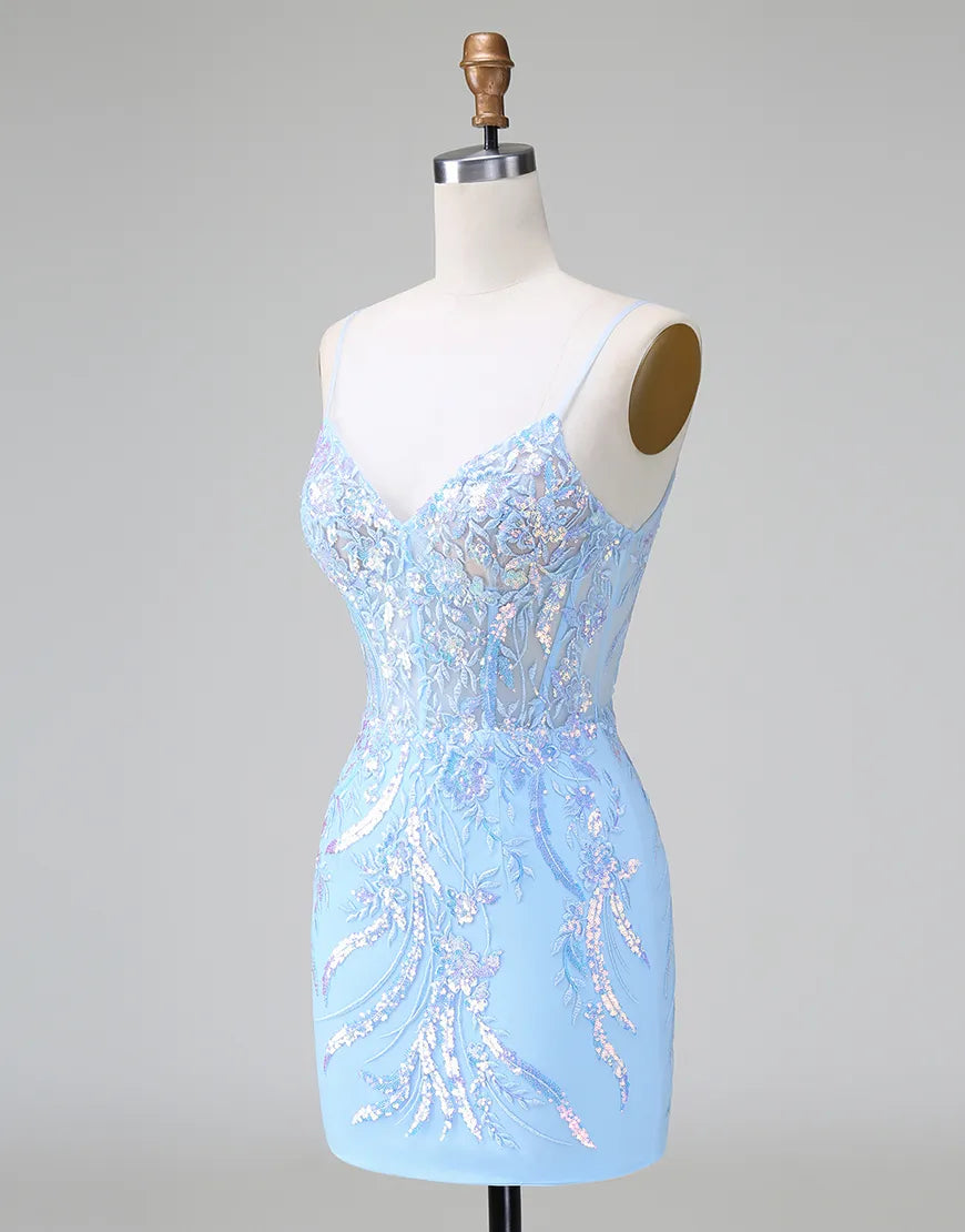 Aimishang Homecoming Dress Glitter Tight Sequined Embroideries