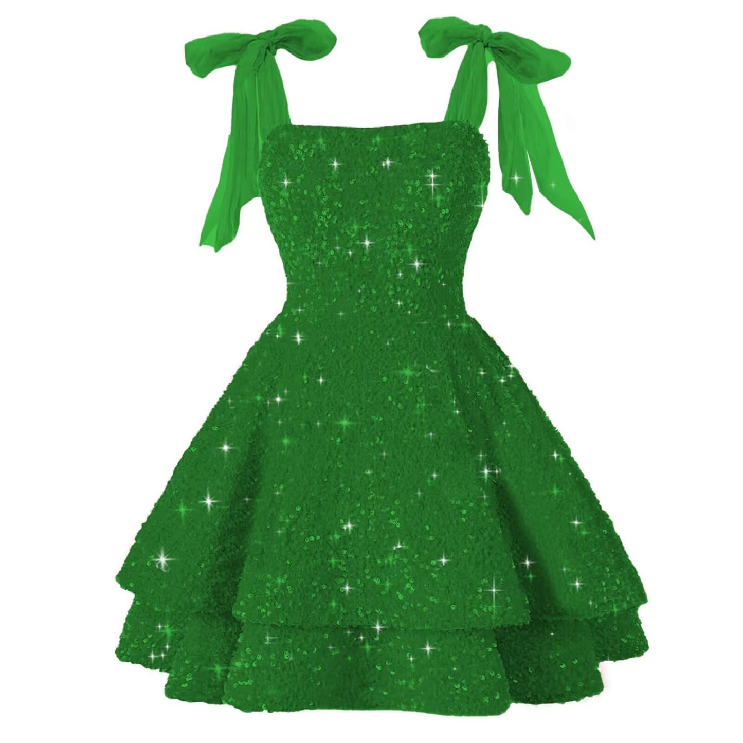 Aimishang Sweet A-Line Sequins Homecoming Dresses with Bow Short Sparkly Graduation Dress Lovely Birthday Party Dress