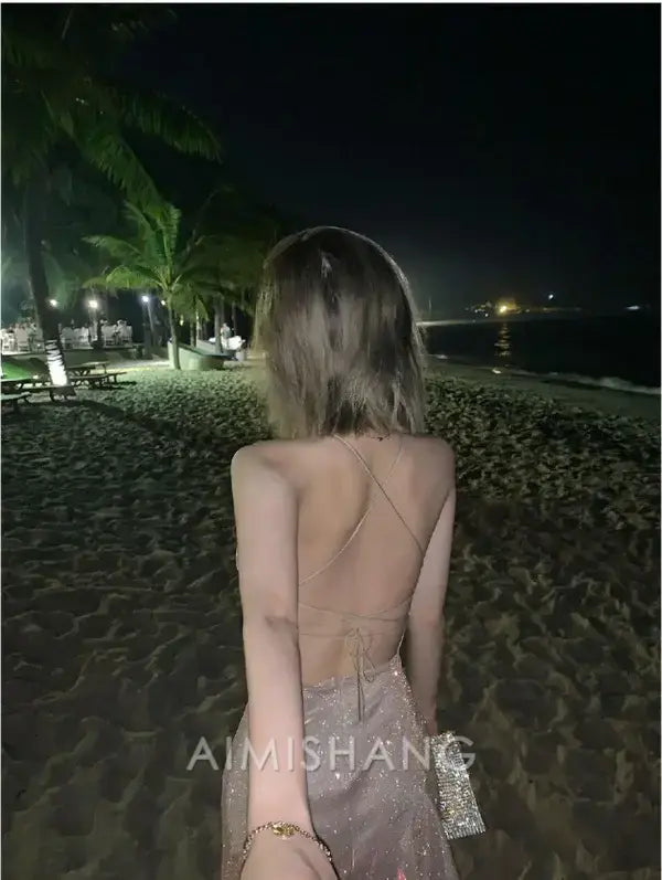 Aimishang Charming Spaghetti Straps Homecoming Dress Fashion Birthday Party Dress Short Shiny Summer Dress