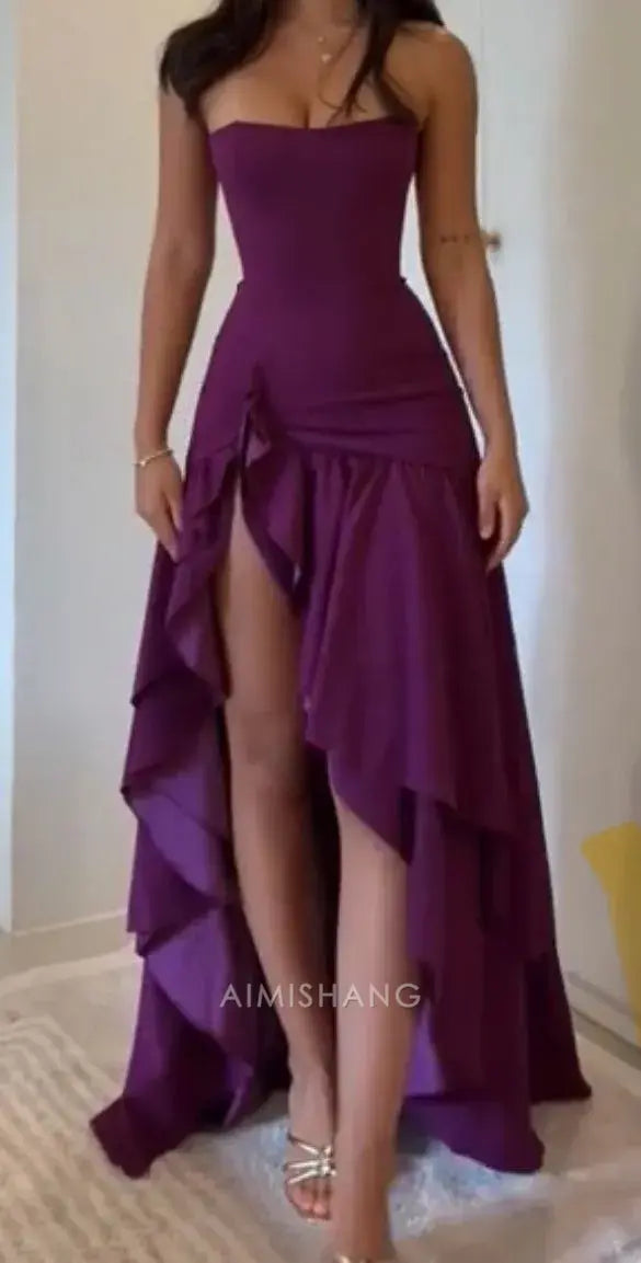 Aimishang Charming A Line Formal Prom Dress Elegant Wedding Guest Dress Simple Party Dress