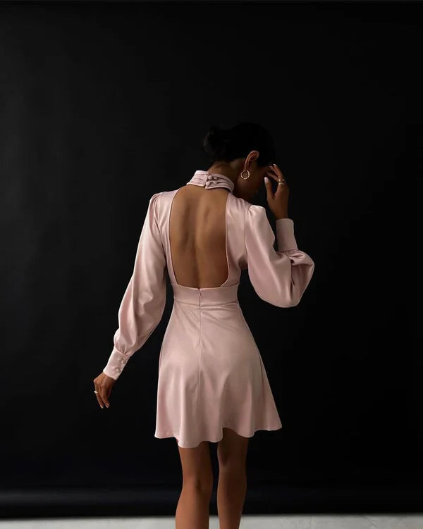 Aimishang Chic A Line Long Sleeves Cocktail Dresses Simple Homecoming Dress Elegant Party Dress