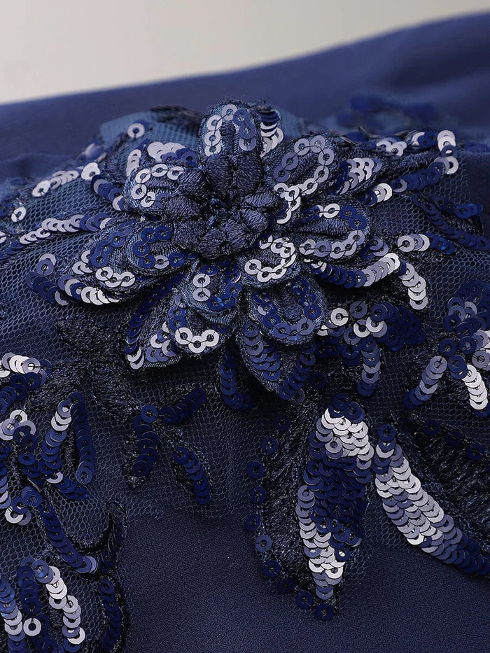 Aimishang Sheer Bell Sleeve Capelet Maxi Mother of the Bride Dress