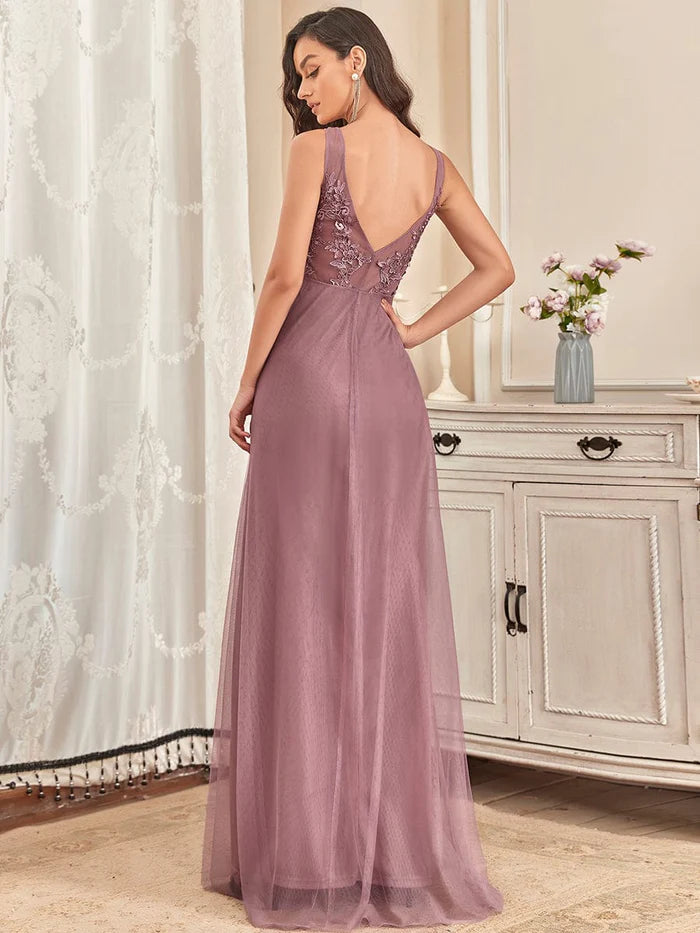 Aimishang Maxi Long Elegant Ethereal Tulle Evening Dress