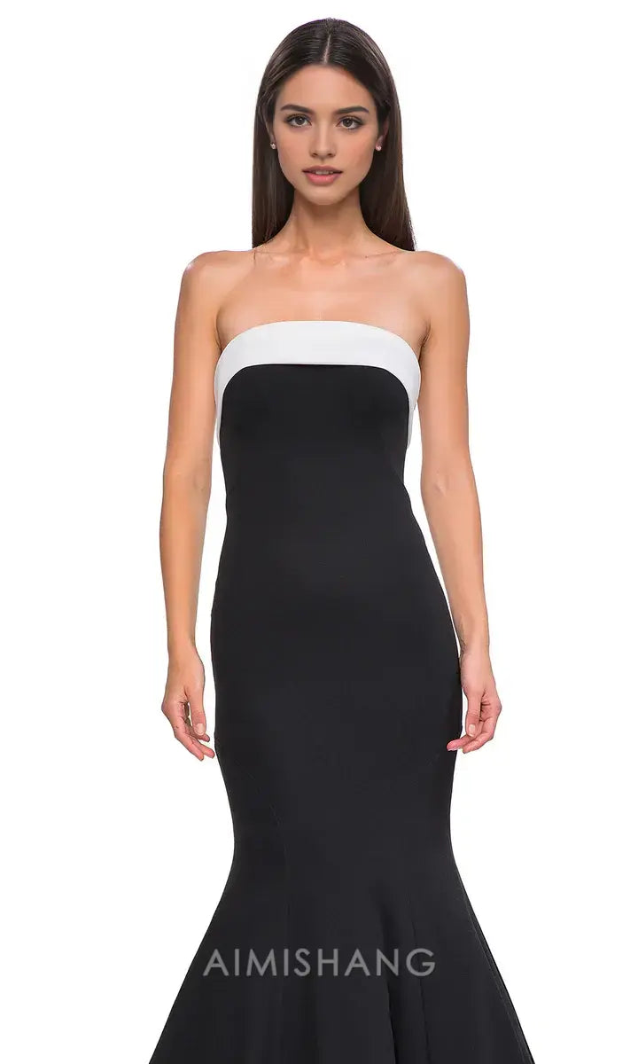 Aimishang Elegant Mermaid Strapless Sleeveless Long Prom Dress Charming Evening Party Dress for Women