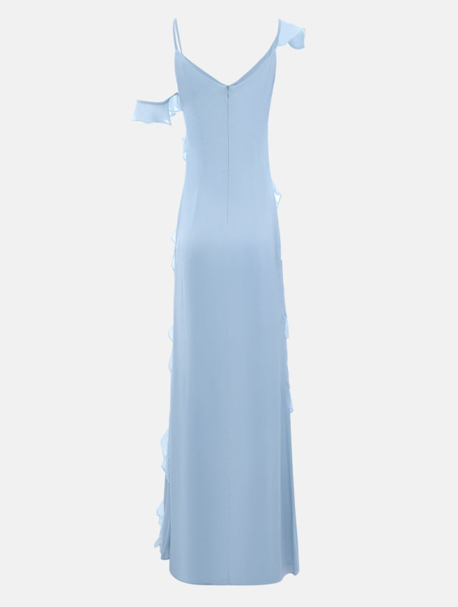 Aimishang Romance Ruffle Dress Light Blue Long Prom Dress Elegant Evening Party Dress Formal Dress
