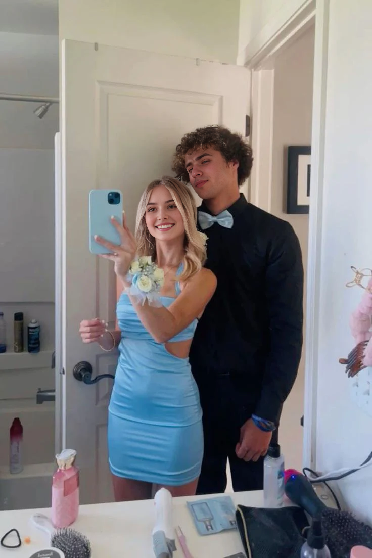 Aimishang Charming Sheath Straps Cutout Homecoming Dress Sweet Graduation Dress Cute Birthday Party Dress