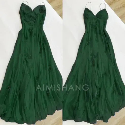 Aimishang Elegant Formal Dresses Spaghetti Straps Appliques A Line Long Prom Dresses Formal Women's Dresses Party Dresses