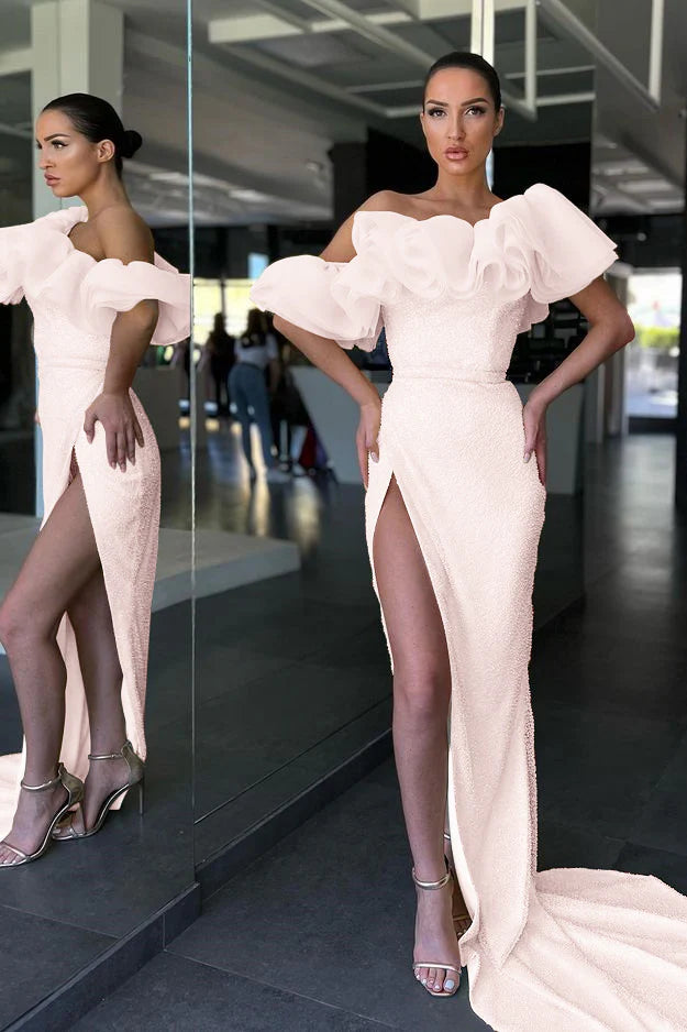 Aimishang Off The Shoulder Mermaid Prom Dress Charming Evening Dress With Split Sexy Party Dress