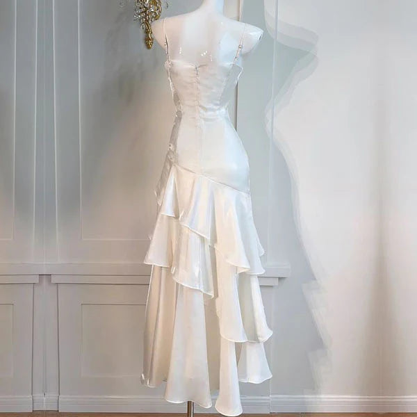 Aimishang Elegant Spaghetti Straps Tiered Ruffles Maxi Dress Long Prom Dress Charming Evening Party Dress Women's Dresses