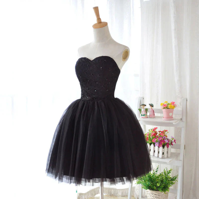 Aimishang Lovely A-line Strapless Tulle Homecoming Dress Short Prom Dress Sweetheart Graduation Dress Cute Birthday Party Dress