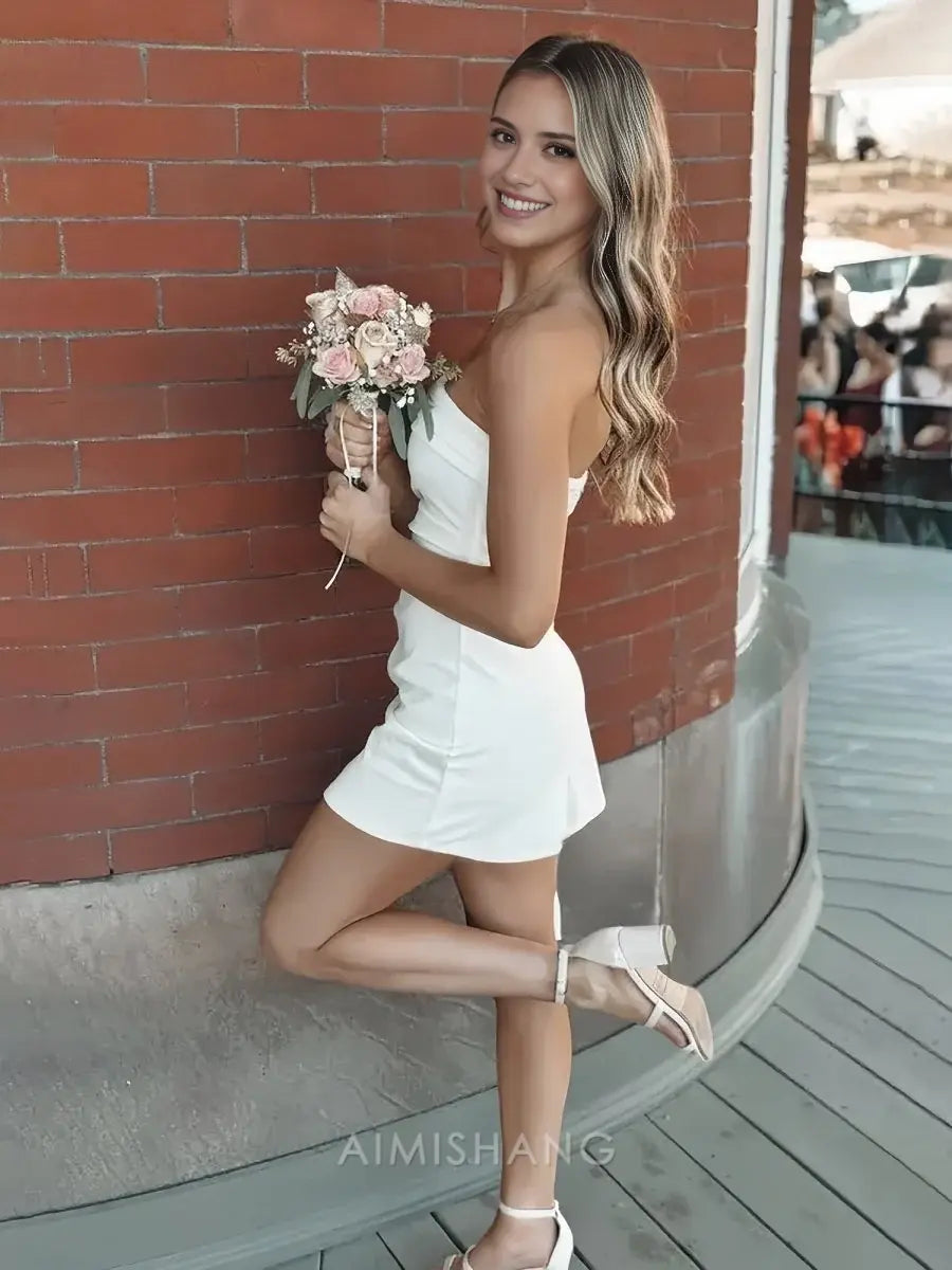 Aimishang Lovely Bodycon Strapless Homecoming Dress Short Birthday Party Dress Summer Holiday Dress