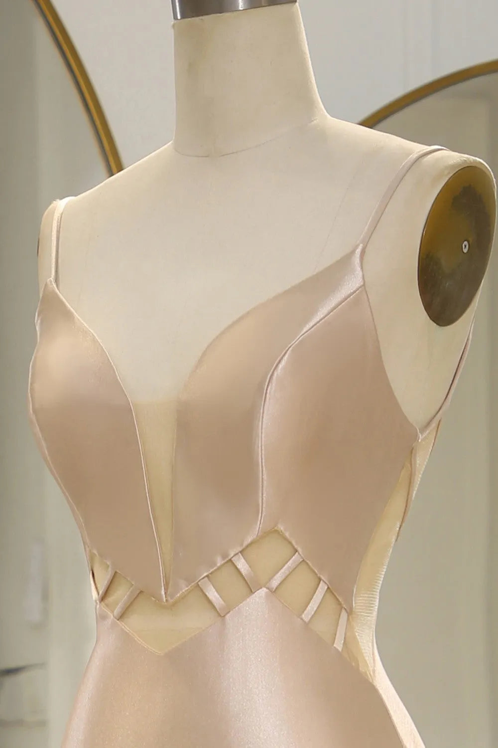 Aimishang Mermaid Sleeveless Satin Long Prom Dress Simple Spaghetti Straps Elegant Evening Party Dress