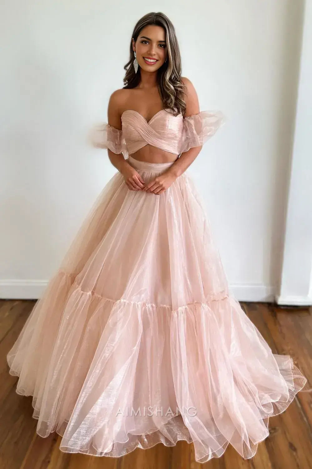 Aimishang Sexy A-Line Sweetheart Off The Shoulder Long Prom Dress Charming Evening Party Dress