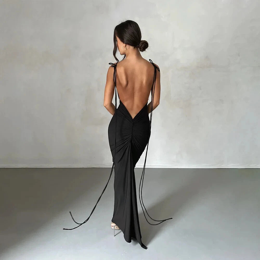 Aimishang Sweet Sheath Spaghetti Straps Long Prom Dress Lovely Birthday Party Dress Charming Evening Dress