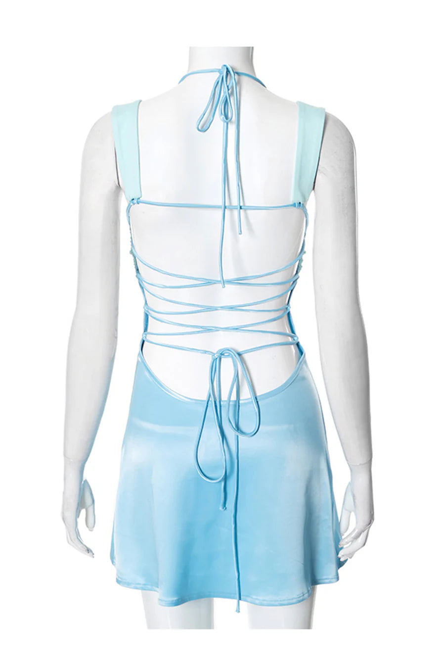 Aimishang Fashion Sheath Halter Straps Sleeveless Homecoming Dress Short Prom Dress Lovely Summer Holiday Mini Dress