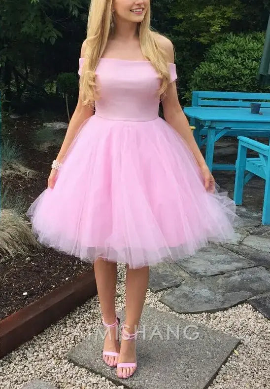 Aimishang Sweet A Line Off The Shoulder Homecoming Dress Cute Birthday Party Dress Princess Prom Dress