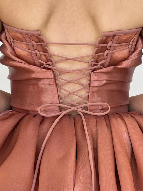 Aimishang Sweet A Line Strapless V Neck Short Prom Dress Lovely Birthday Party Dress Cute Homecoming Dress