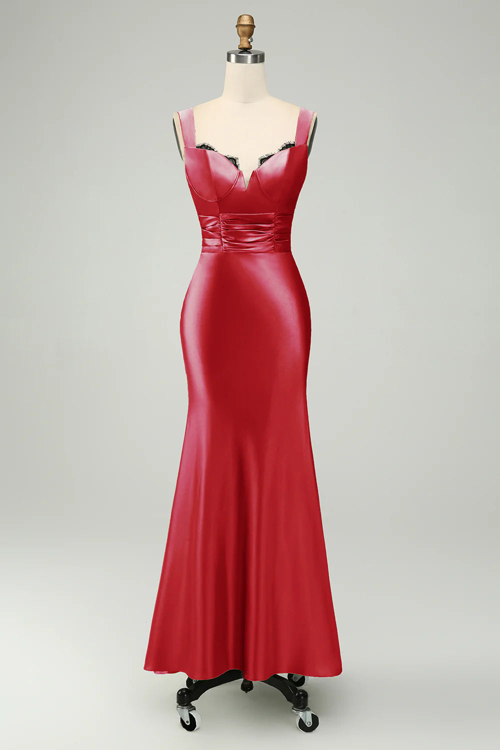 Aimishang Elegant Mermaid Prom Dresses Asymmetrical Satin Bridesmaid Dress Green