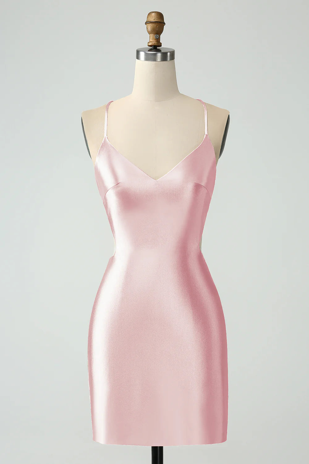 Aimishang Short Homecoming Dress Bodycon Spaghetti Straps Lace-up Back Fashionable and Beautiful