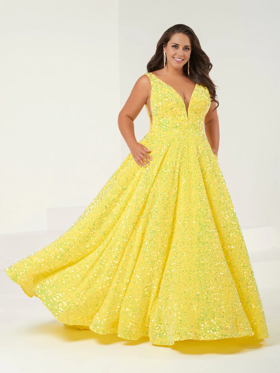 Aimishang Fashion Evening Dress Plus Size Sequin A-line Sleeveless Gown Long Prom Dresses