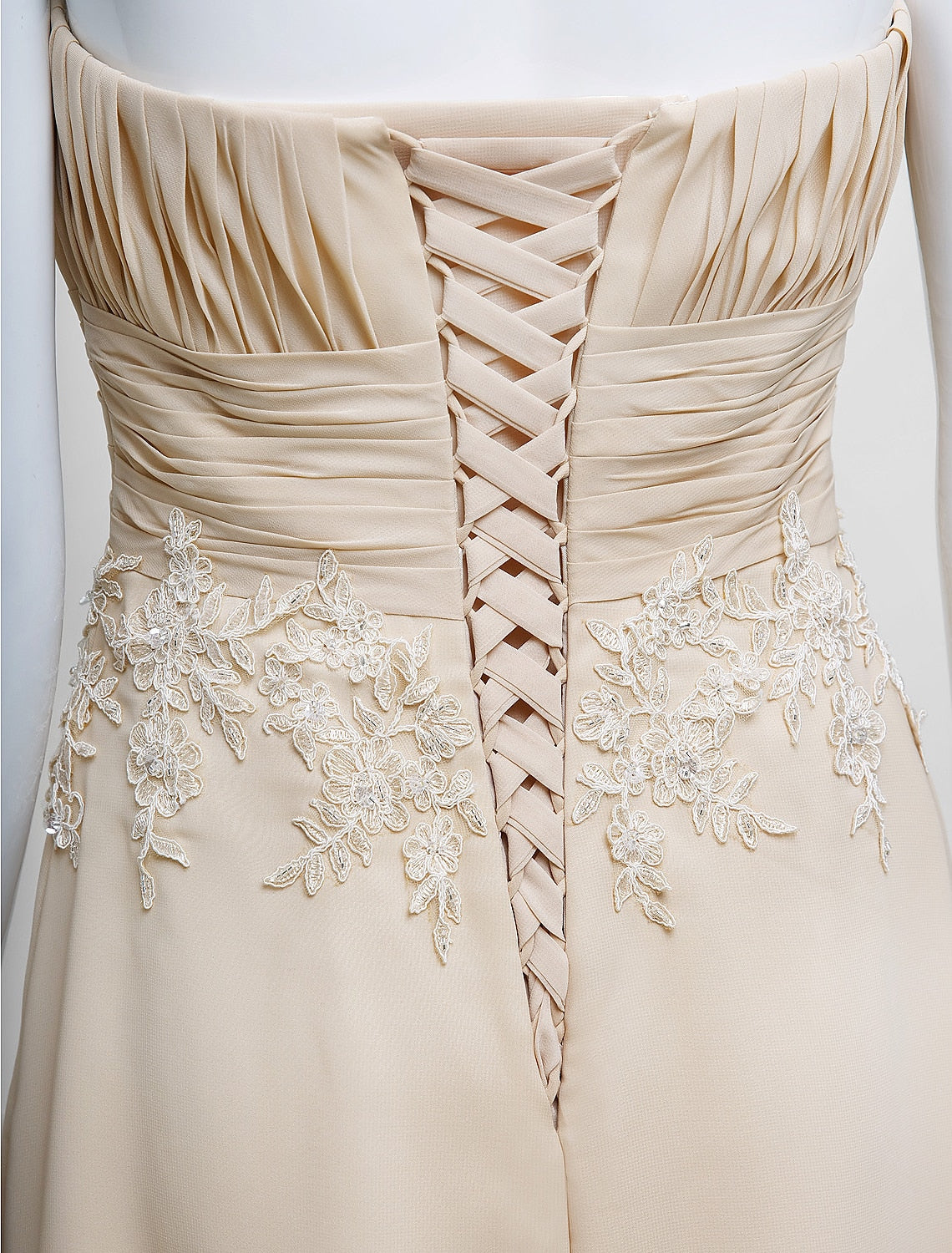 Aimishang Sheath / Column Mother of the Bride Dress Lace Up Strapless Ankle Length Chiffon Lace Short Sleeve No with Lace Ruched Draping