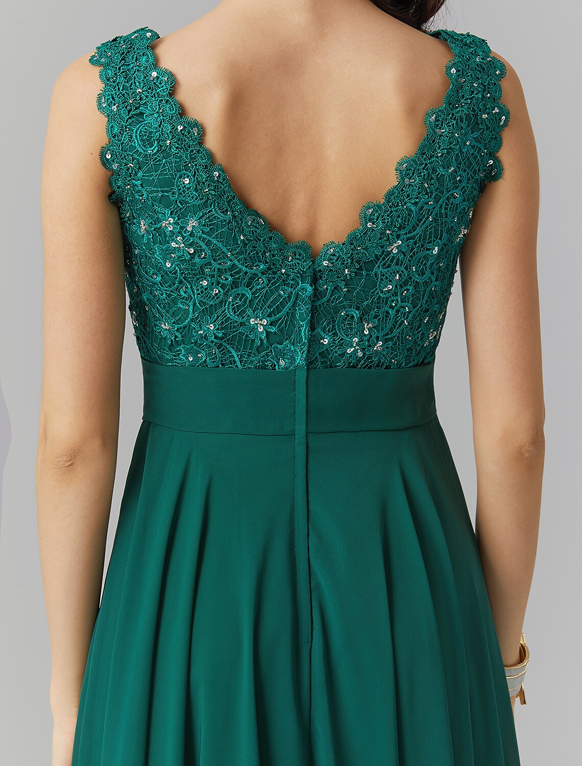 Aimishang A-Line Elegant Dress Wedding Guest Floor Length Sleeveless V Neck Chiffon V Back with Sash / Ribbon Beading