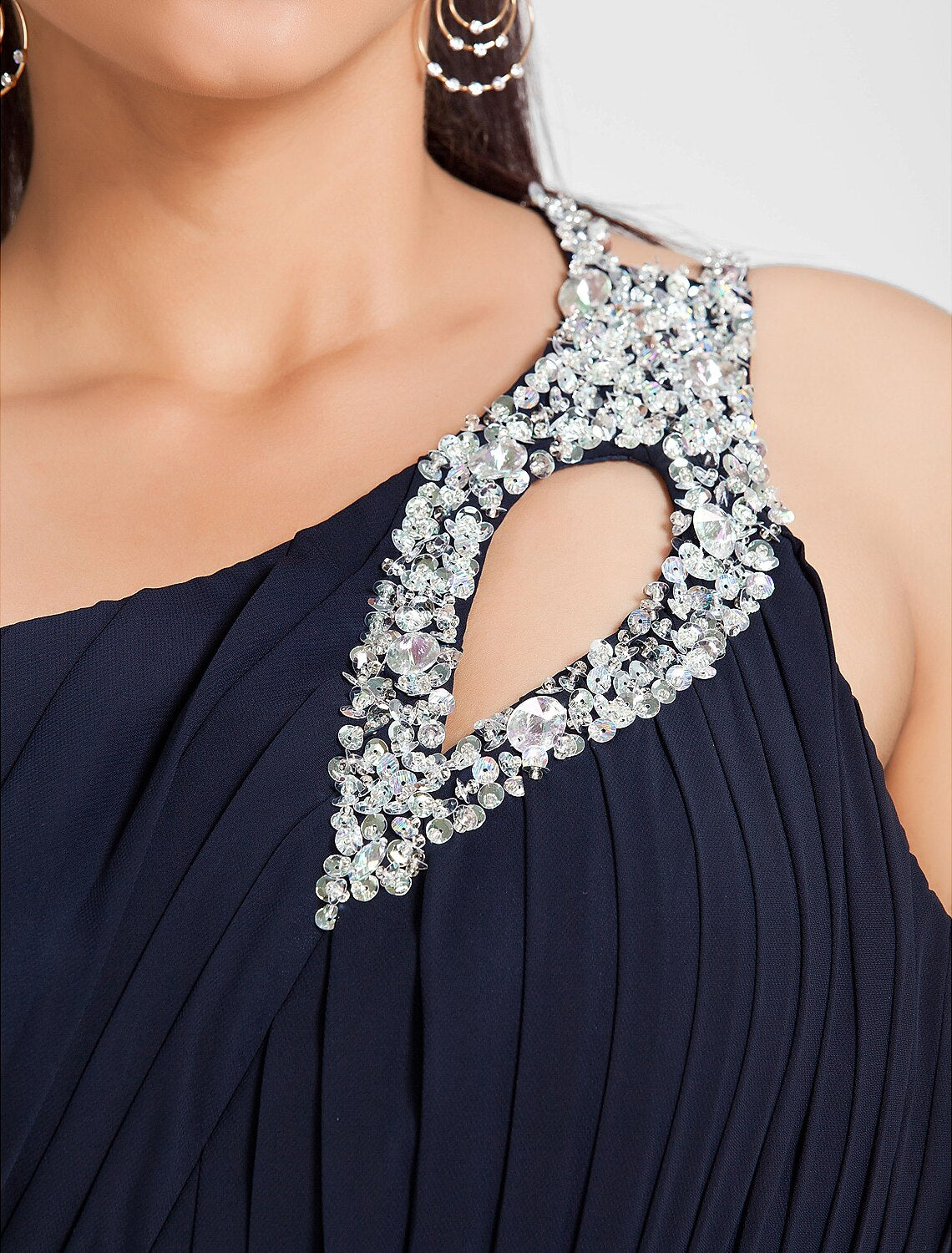 Aimishang A-Line Cut Out Dress Wedding Guest Prom Sweep / Brush Train Sleeveless One Shoulder Chiffon with Ruched Beading