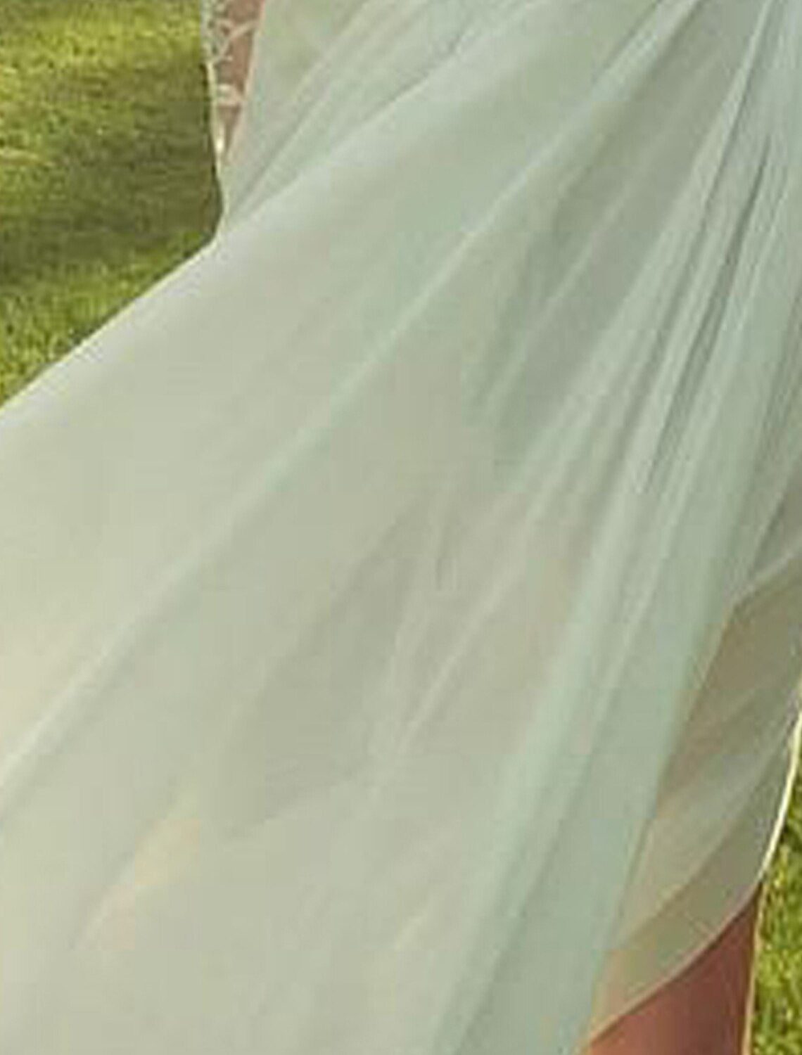 Aimishang Beach Wedding Dresses A-Line High Neck Long Sleeve Court Train Chiffon Bridal Gowns With Summer Wedding Party