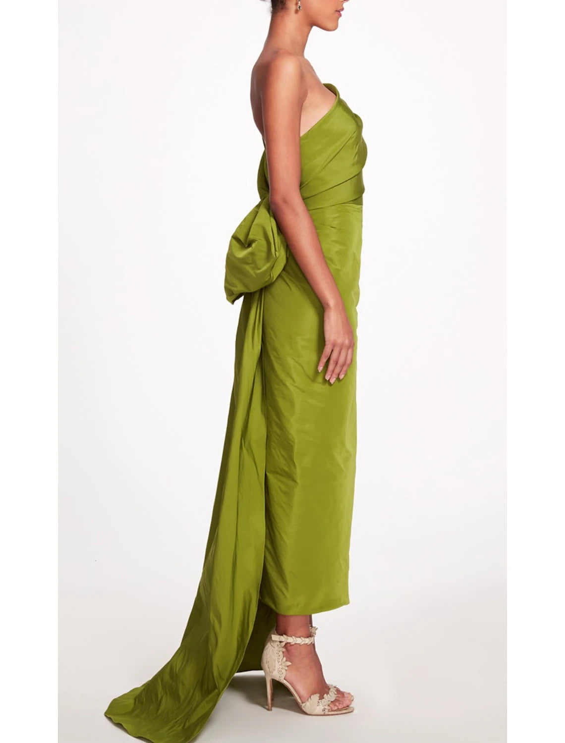 Aimishang Sheath/Column Evening Gown Elegant Dress Formal Prom Sweep / Brush Train Sleeveless One Shoulder Taffeta Backless with Bow(s) Strappy