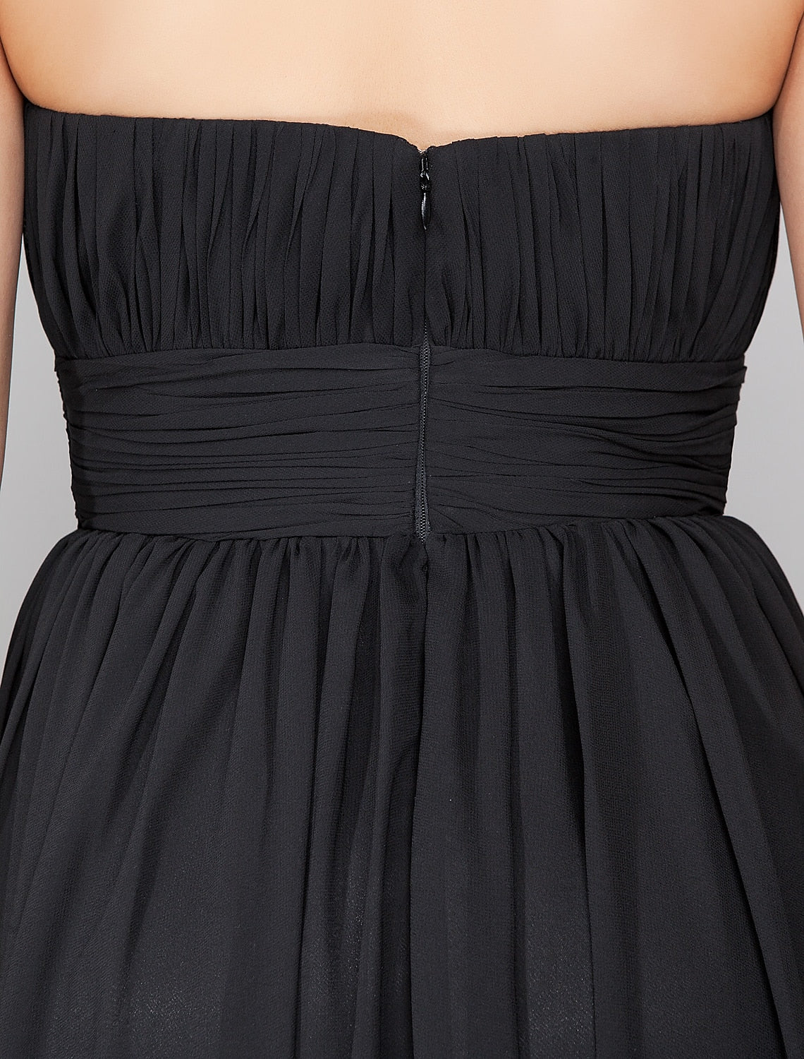 Aimishang A-Line Open Back Keyhole Formal Evening Wedding Party Military Ball Dress High Neck Sleeveless Floor Length Chiffon with Beading