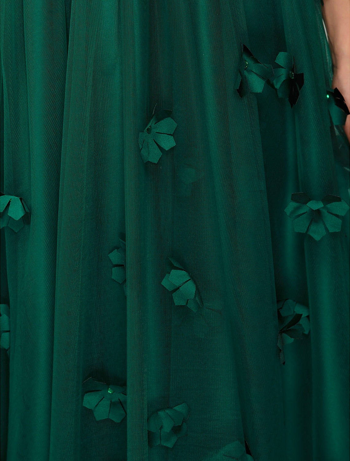 Aimishang A-Line Floral Dress Wedding Guest Prom Floor Length Short Sleeve Boat Neck Tulle with Crystals Appliques