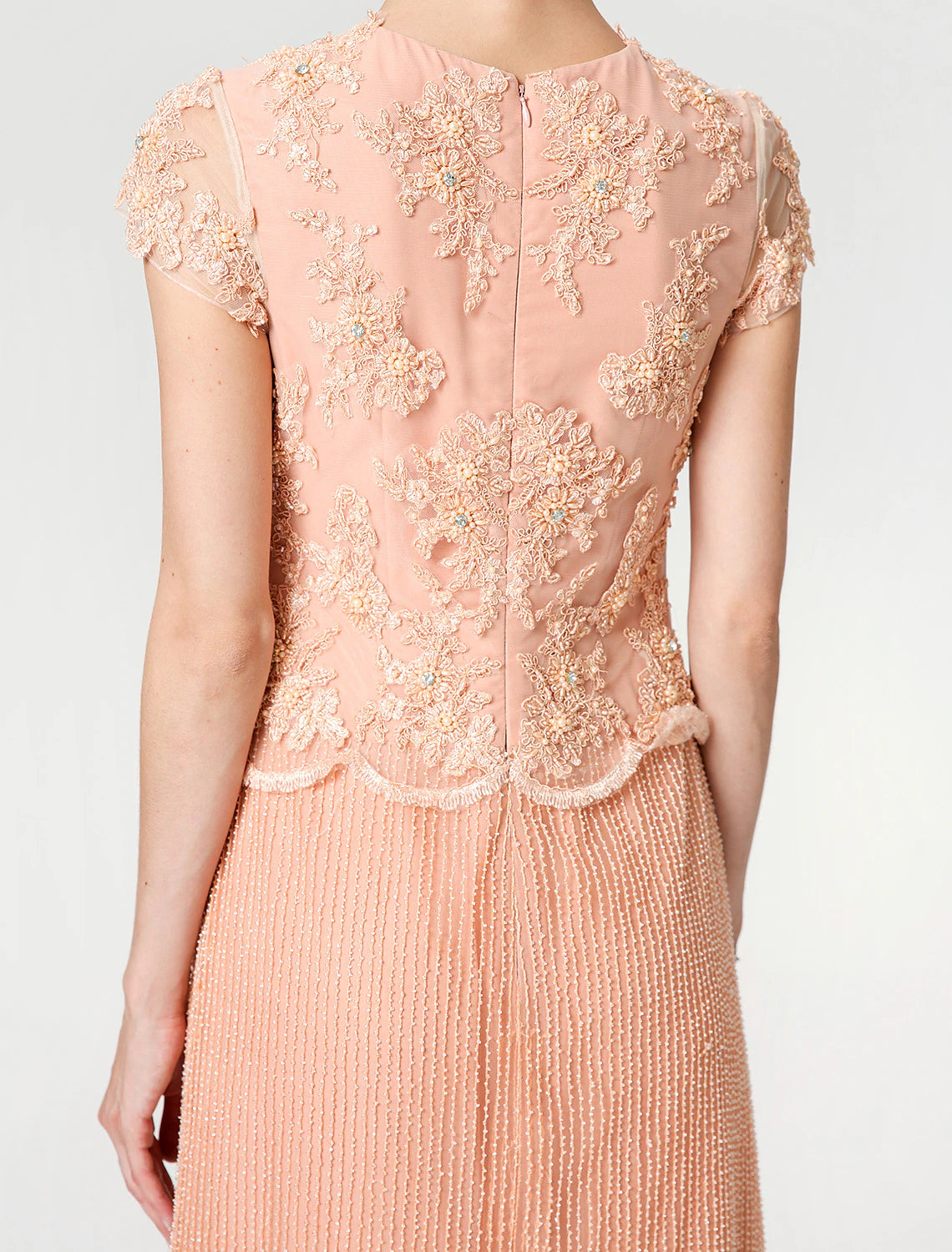 Aimishang Sheath / Column Mother of the Bride Dress Formal Vintage Inspired Jewel Neck Ankle Length Chiffon Beaded Lace Short Sleeve No with Lace Beading