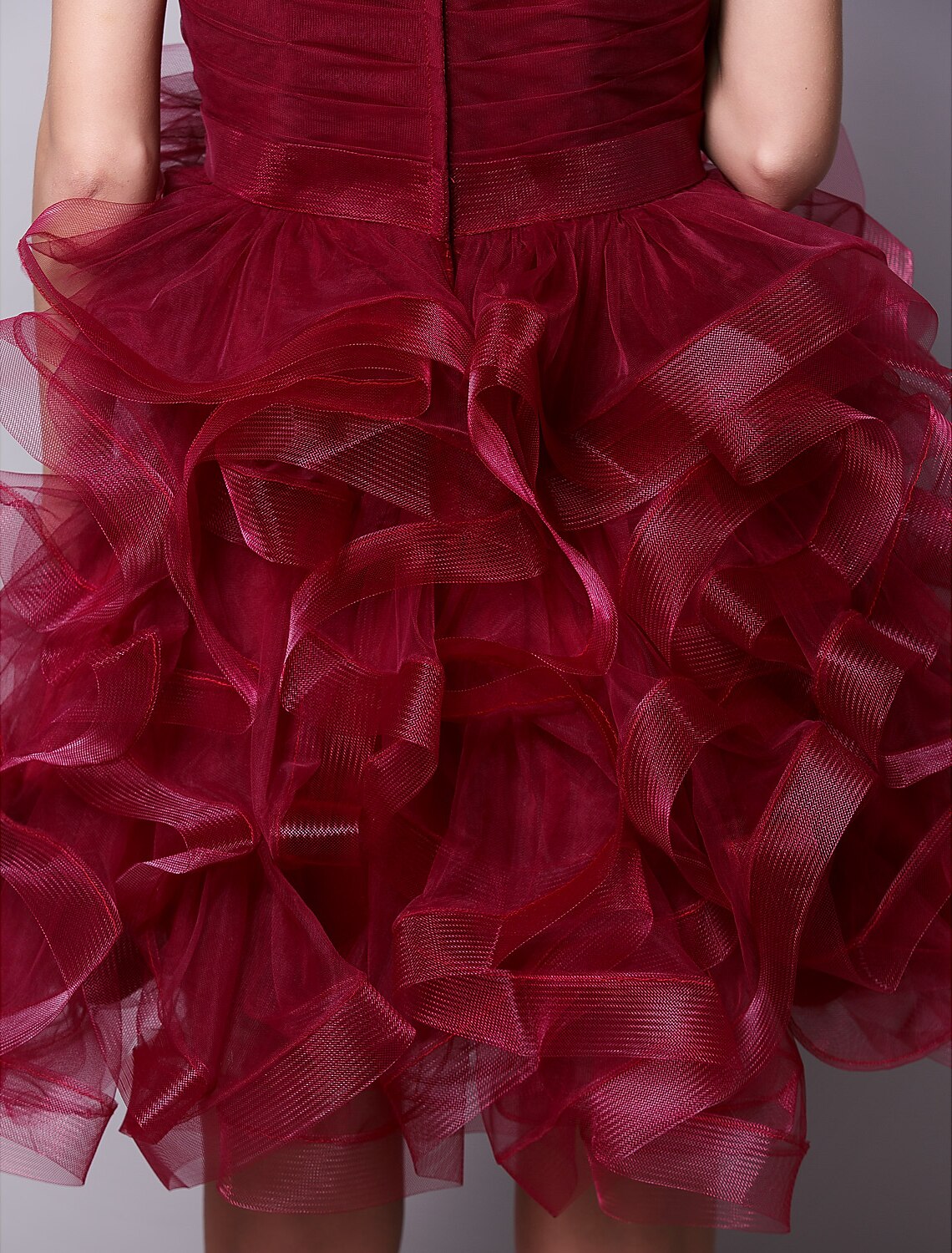 Aimishang Ball Gown Hot Homecoming Cocktail Party Valentine's Day Dress Strapless Sleeveless Short / Mini Tulle with Ruched Tier