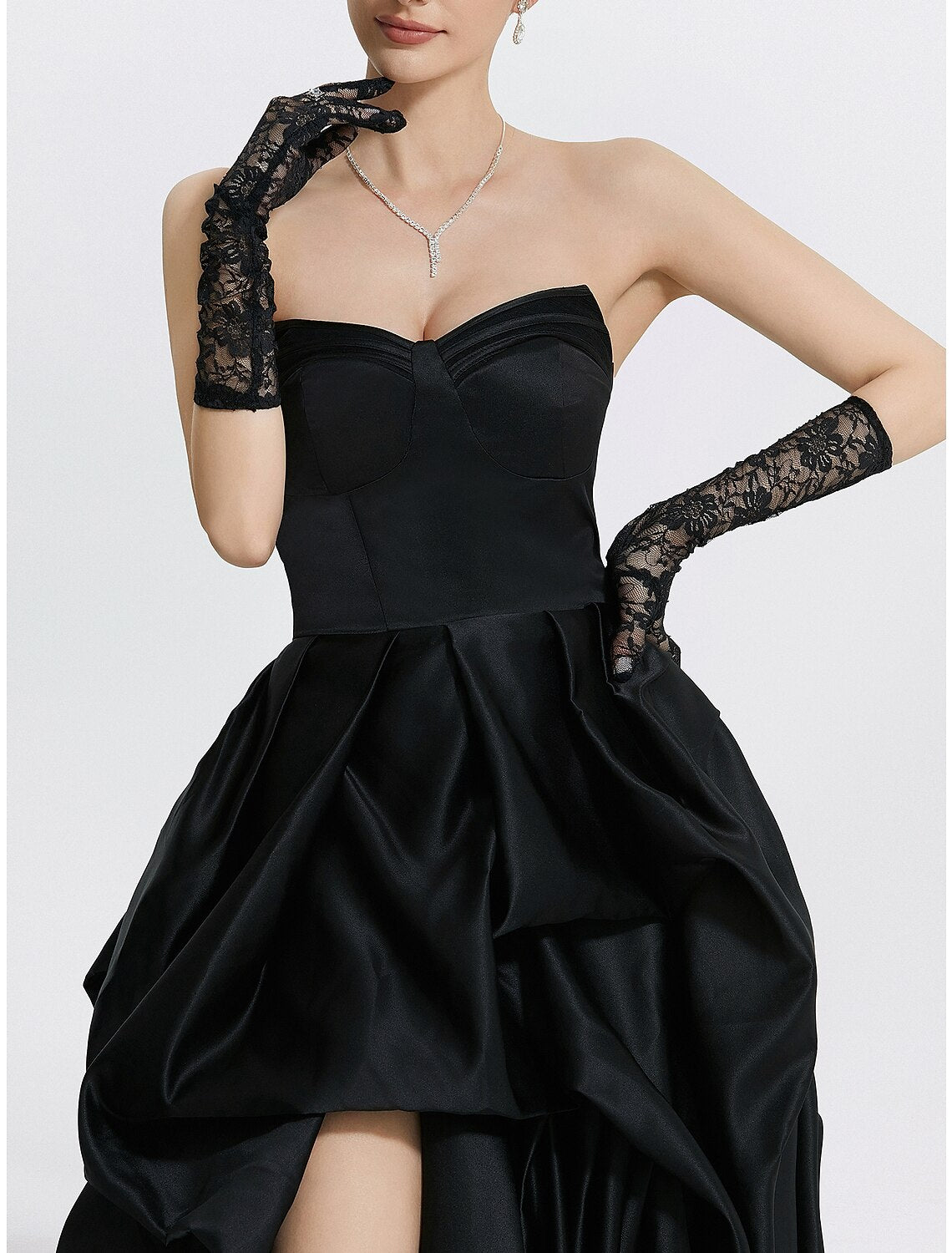 Aimishang A-Line Evening Gown Vintage Dress Carnival Masquerade Sweep / Brush Train Sleeveless Sweetheart Satin with Ruched Slit