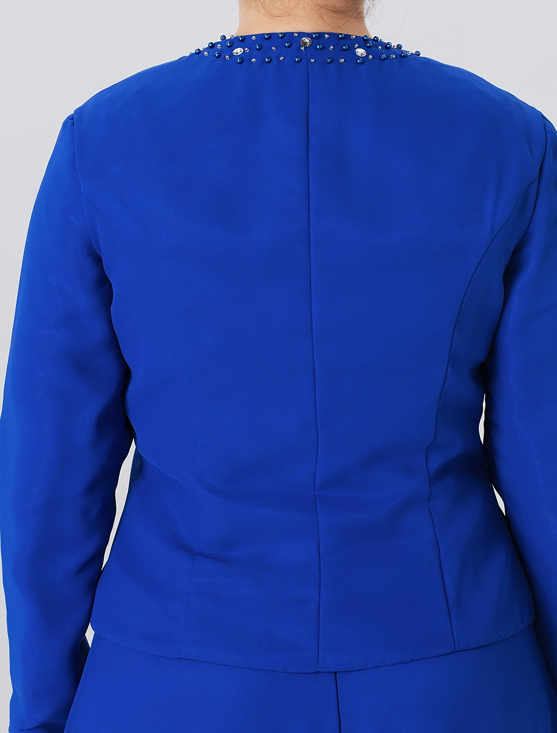 Aimishang A-Line Mother of the Bride Dress Formal Classic & Timeless Elegant & Luxurious Plus Size Straps Floor Length Chiffon Lace Long Sleeve Wrap Included with Pearls Crystals