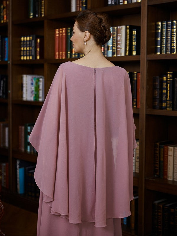 Aimishang A-Line/Princess Chiffon Ruched V-neck 3/4 Sleeves Floor-Length Mother of the Bride Dresses