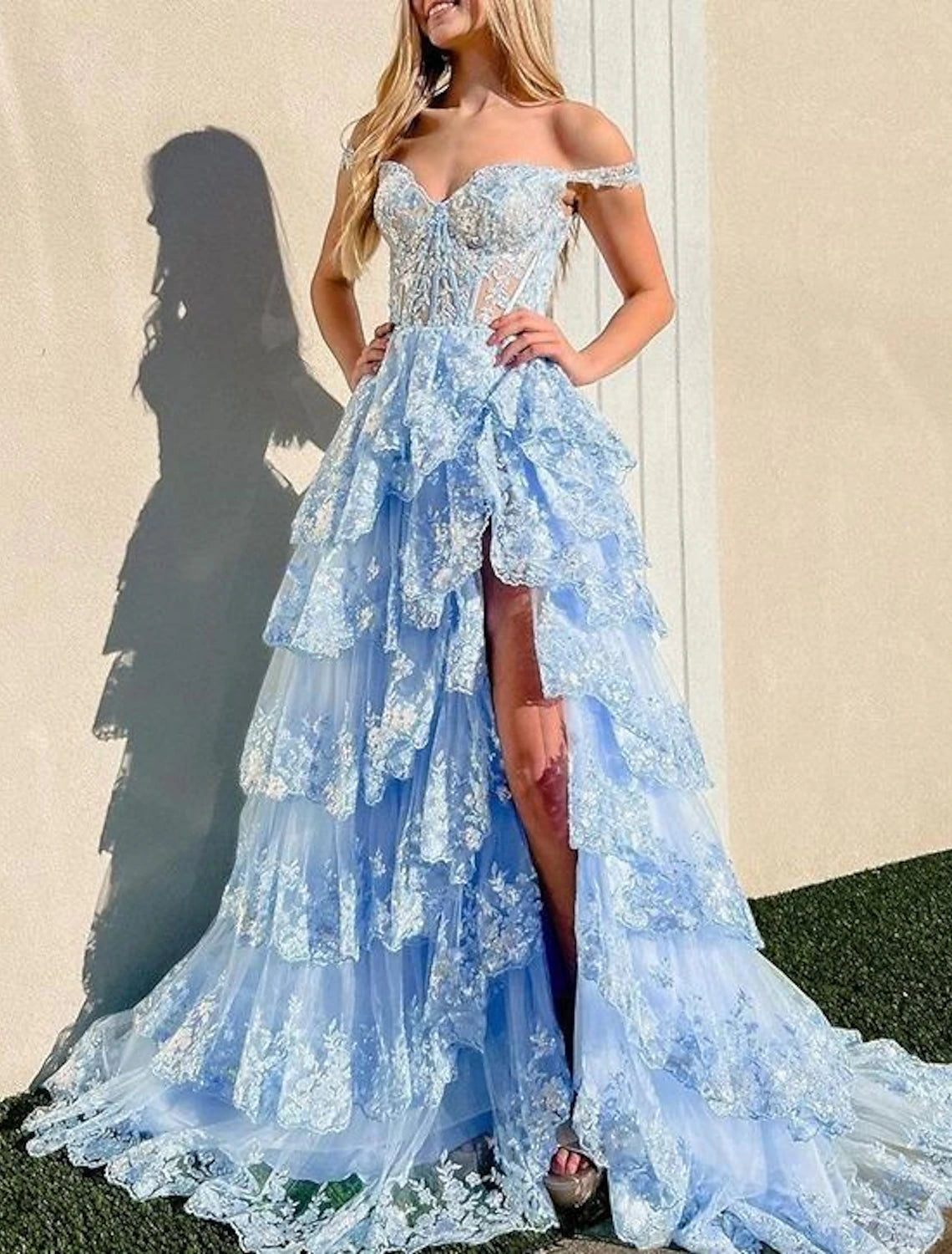 Aimishang Mermaid Black Prom Dresses Corsets Dress Wedding Guest Evening Party Court Train Sleeveless Off Shoulder Tulle with Sequin Slit