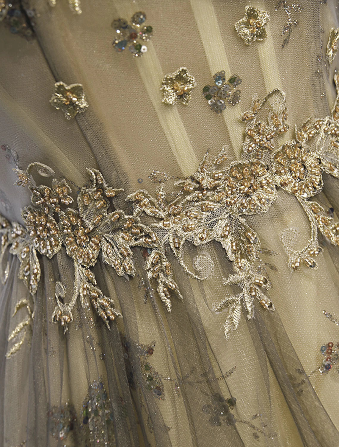 Aimishang A-Line Evening Gown Elegant Dress Wedding Guest Floor Length Short Sleeve Illusion Neck Tulle with Pleats