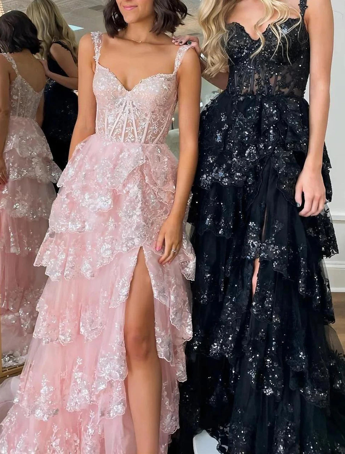 Aimishang Mermaid Black Prom Dresses Corsets Dress Wedding Guest Evening Party Court Train Sleeveless Off Shoulder Tulle with Sequin Slit