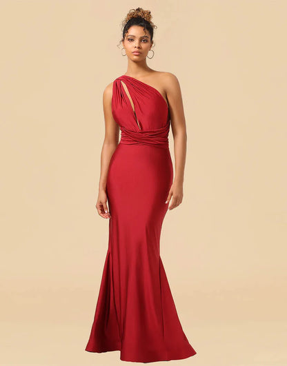 Wholesale Bridesmaid Dress Mermaid Long Satin Convertible