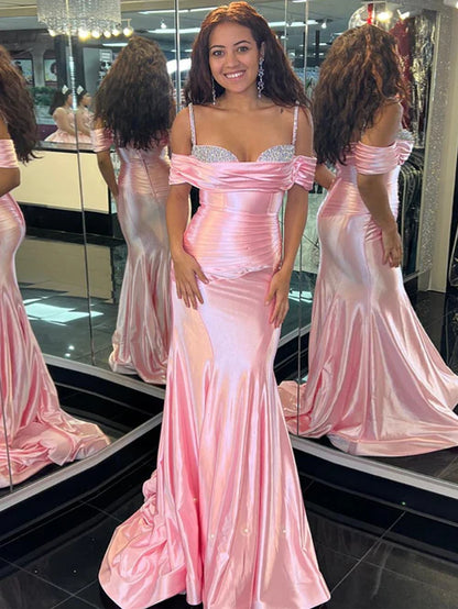 Wholesale Pink Evening Dress Sweetheart Neck Long Mermaid Prom Dress