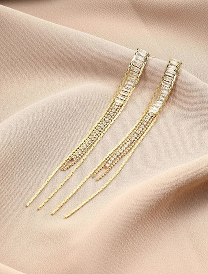 Wholesale Drop Earrings Fine Jewelry Fringe Luxury Earrings Jewelry Silver For Wedding Party