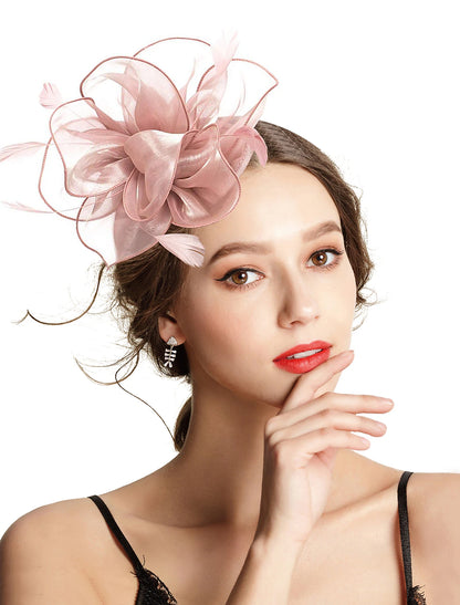 Wholesale Fascinators Headpiece Party Horse Race Ladies Day Elegant Retro With Feather Flower Headpiece Headwear