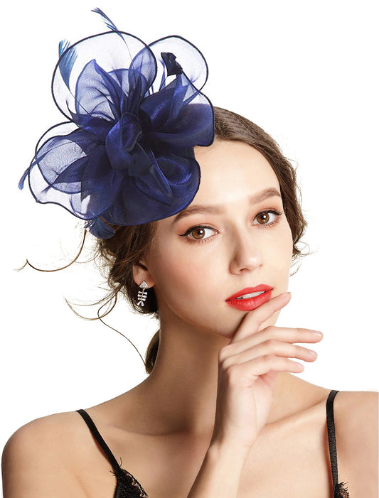 Wholesale Fascinators Headpiece Party Horse Race Ladies Day Elegant Retro With Feather Flower Headpiece Headwear