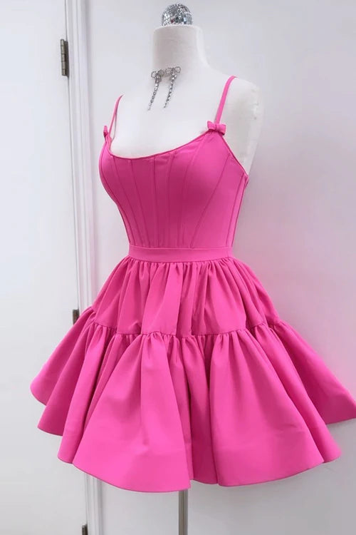 Wholesale A-line Graduation Dresses Ruffled Lace-Up Homecoming Dress