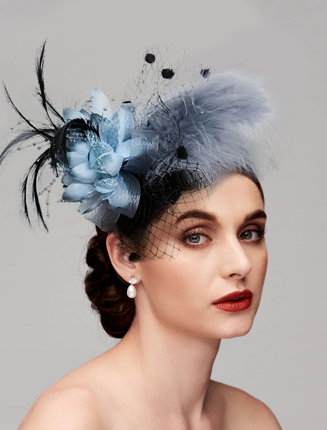 Wholesale Feather / Net Fascinators / Headwear with 1PC Wedding / Special Occasion / Ladies Day Headpiece